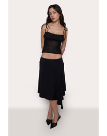 Stretch Midi Skirt | Black