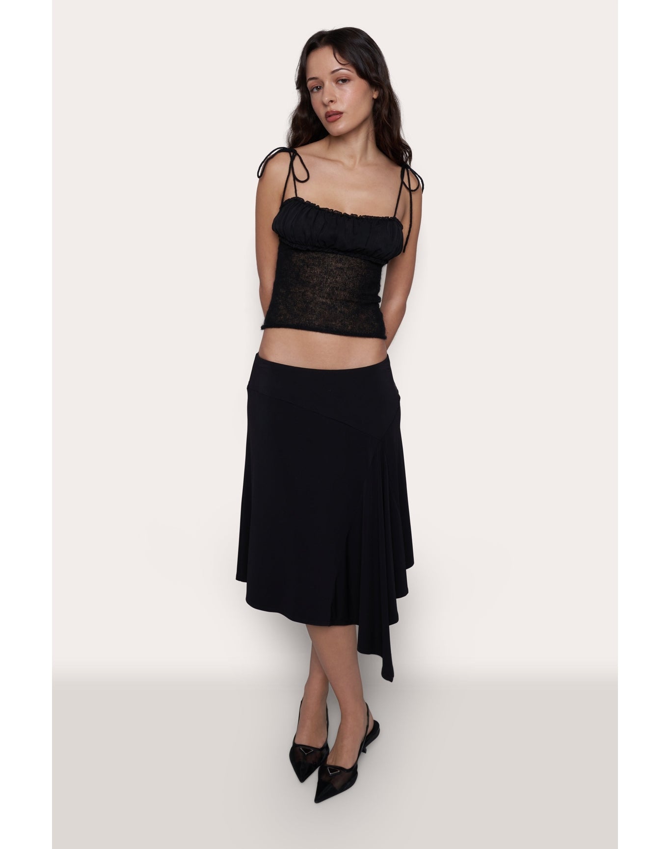 Stretch Midi Skirt | Black