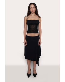 Stretch Midi Skirt | Black