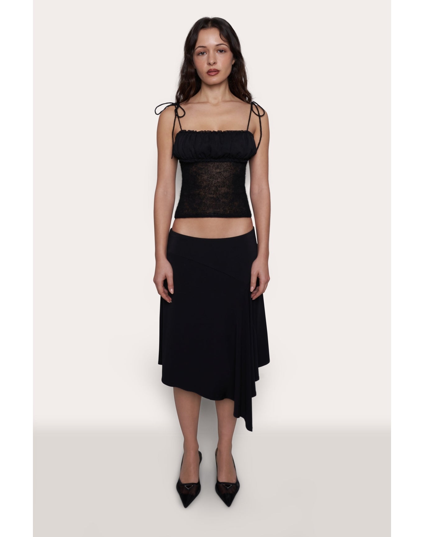 Stretch Midi Skirt | Black