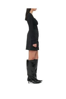 Stretch Stripe Mini Skirt | Black
