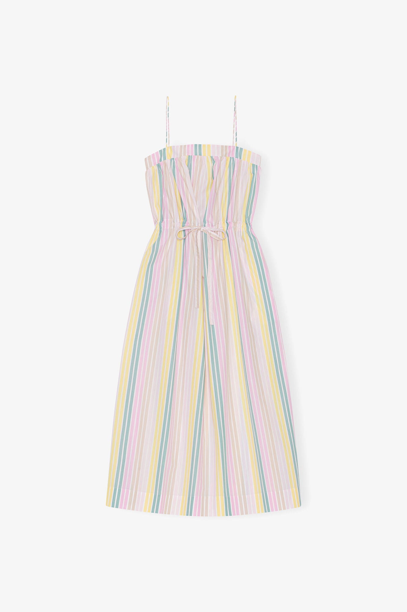 Stripe Cotton Maxi Strap Dress | Multicolour