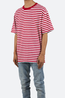 Striped Boxy Tee | Red x White