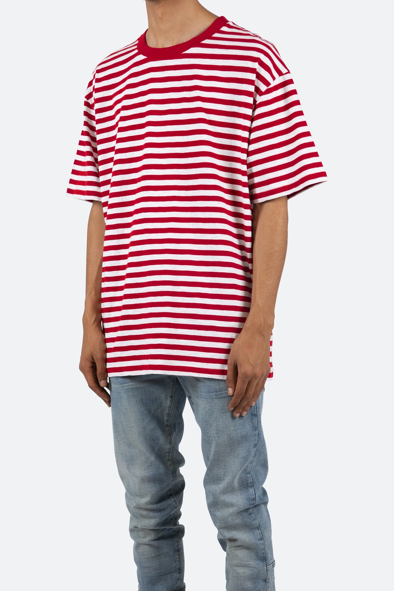 Striped Boxy Tee | Red x White