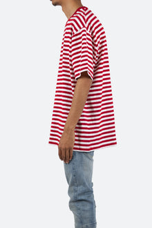 Striped Boxy Tee | Red x White