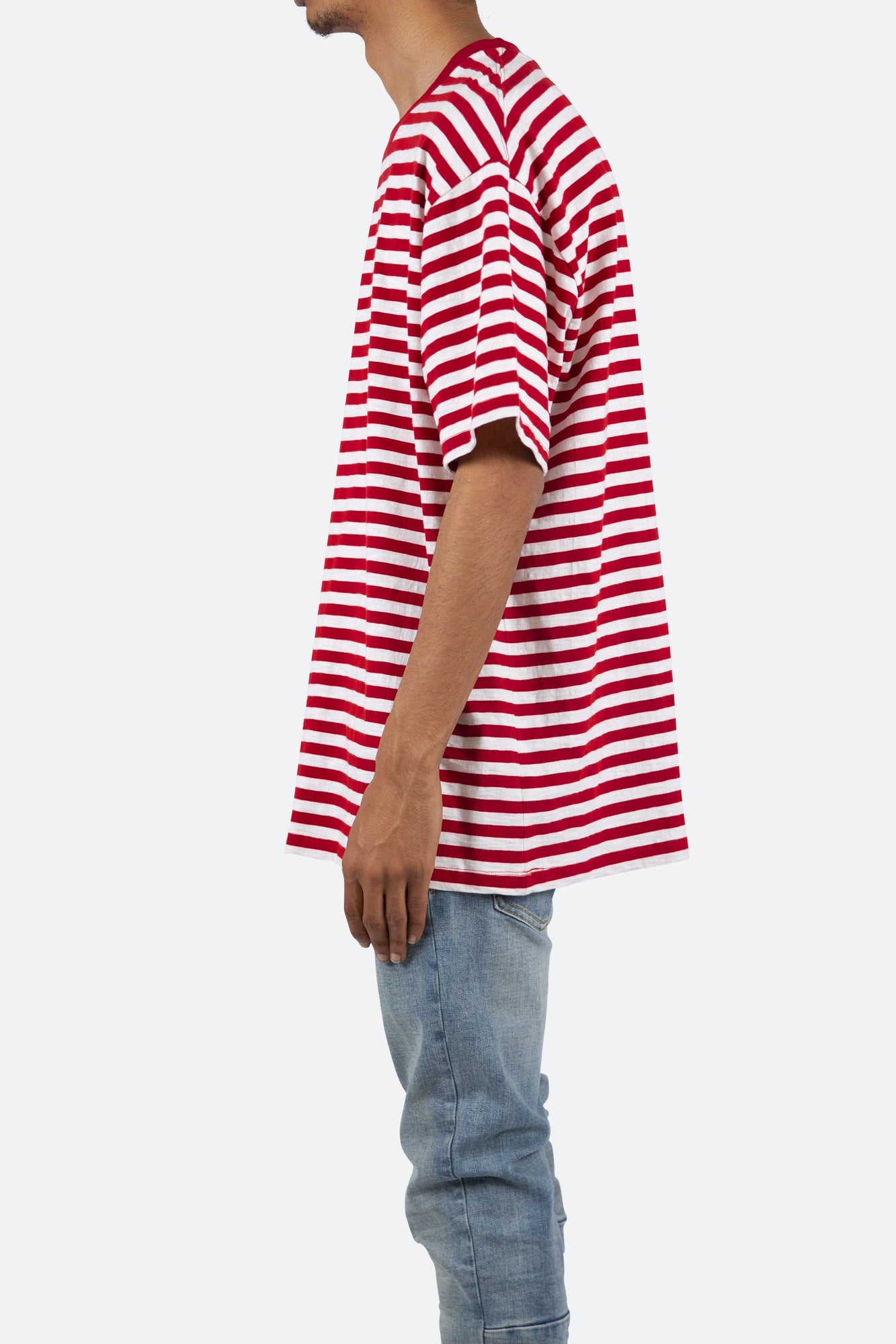 Striped Boxy Tee | Red x White