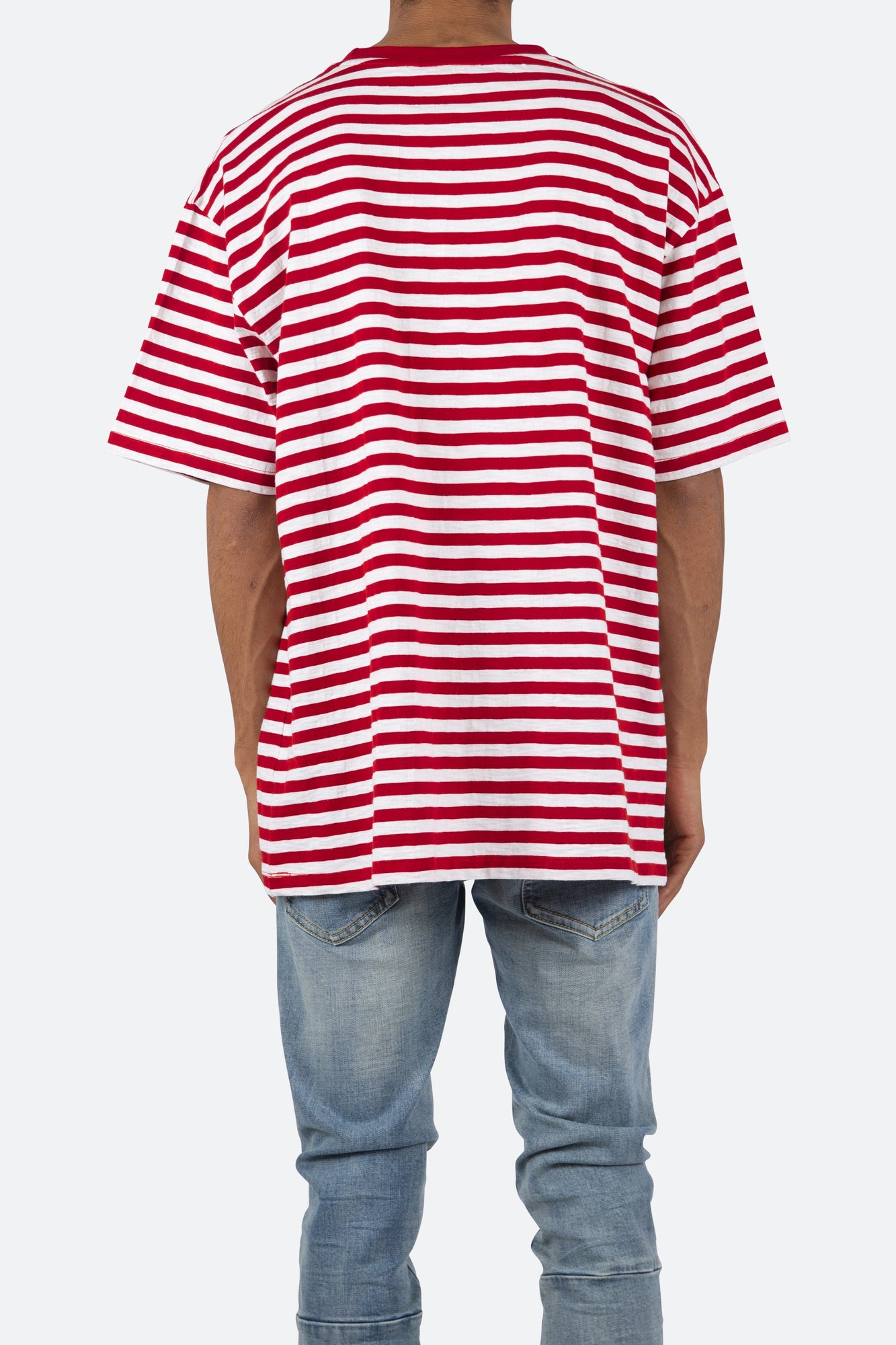 Striped Boxy Tee | Red x White