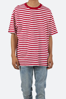 Striped Boxy Tee | Red x White