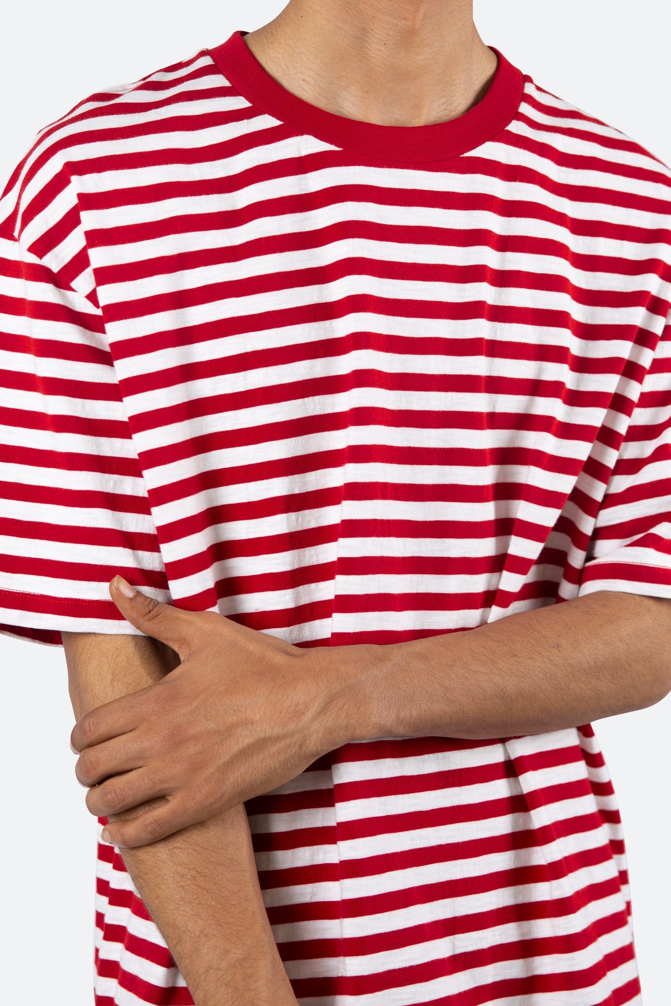 Striped Boxy Tee | Red x White