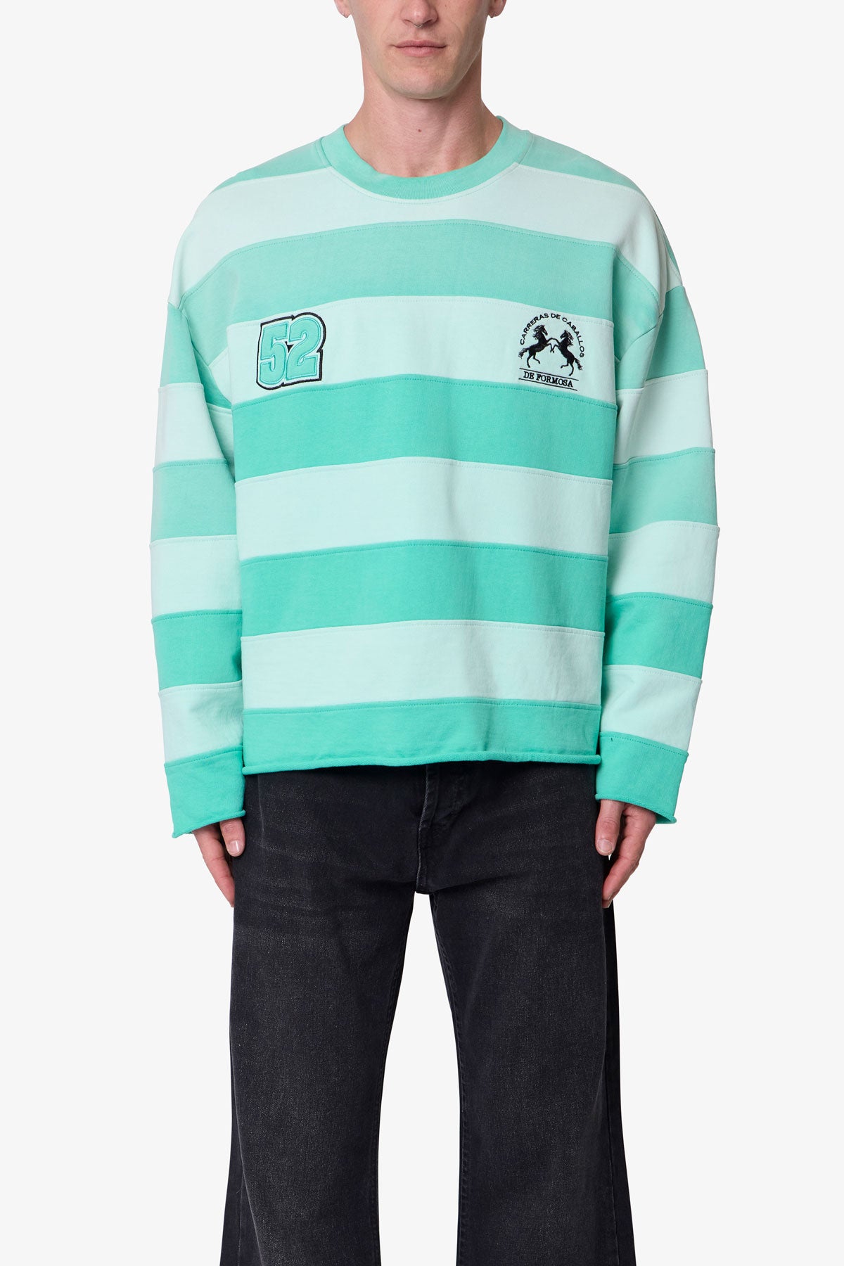 Striped Crewneck Sweater | Green