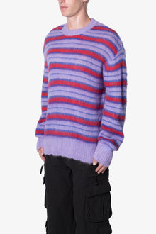 Striped Mohair Sweater | Purple