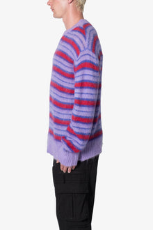Striped Mohair Sweater | Purple