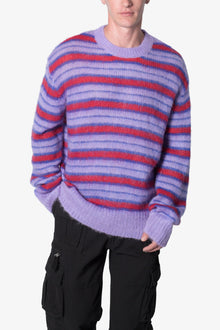 Striped Mohair Sweater | Purple