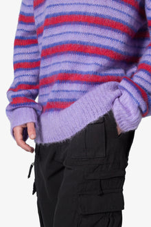 Striped Mohair Sweater | Purple