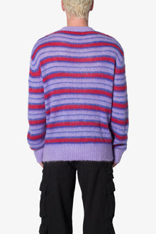 Striped Mohair Sweater | Purple