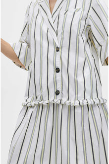 Striped Drop Waist Midi Dress | Mix Stripe Yellow Pear
