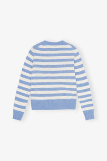 Striped Graphic Cat Jumper | Illusion Blue