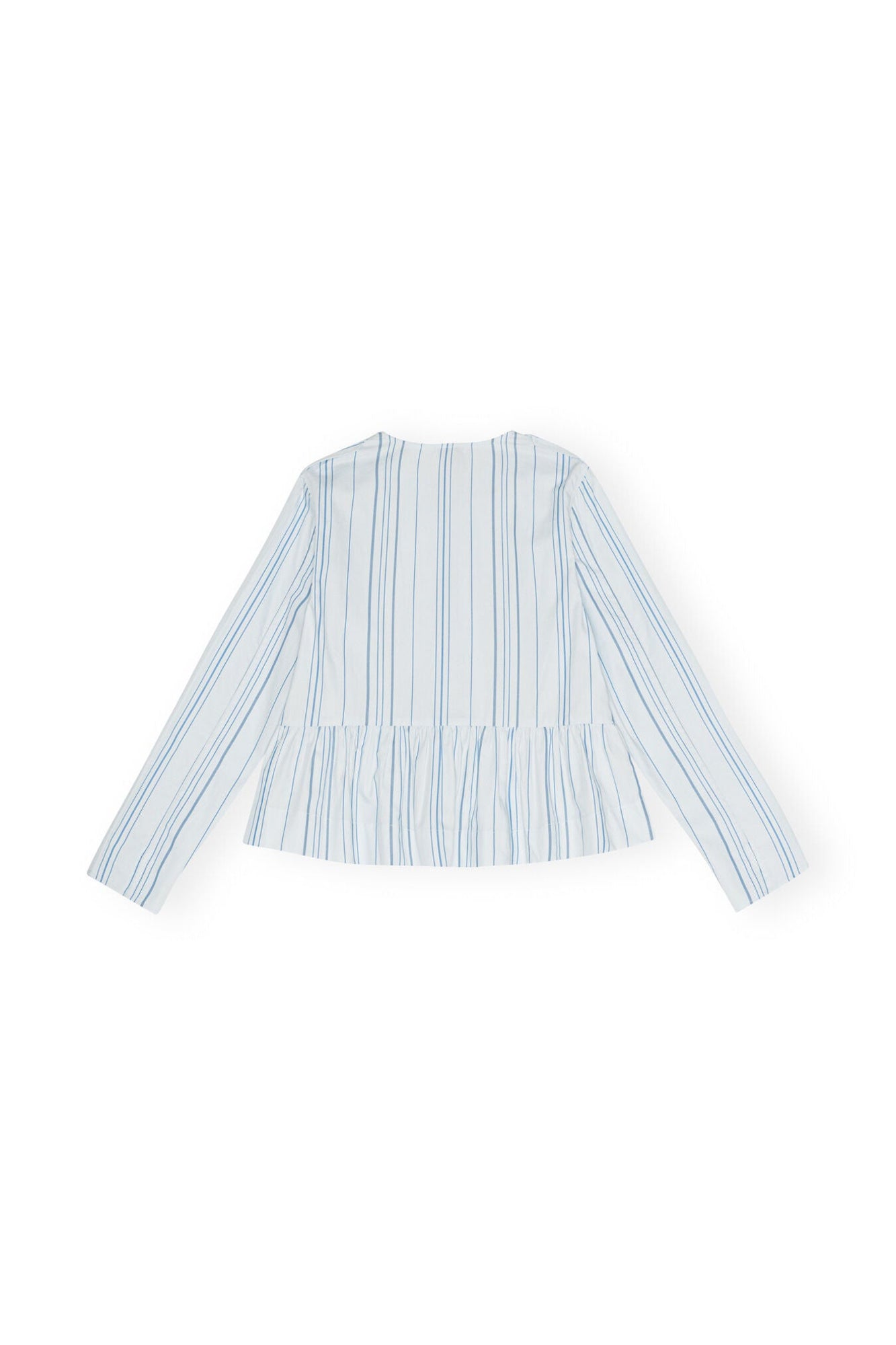 Striped Twill Peplum Blouse | Heather