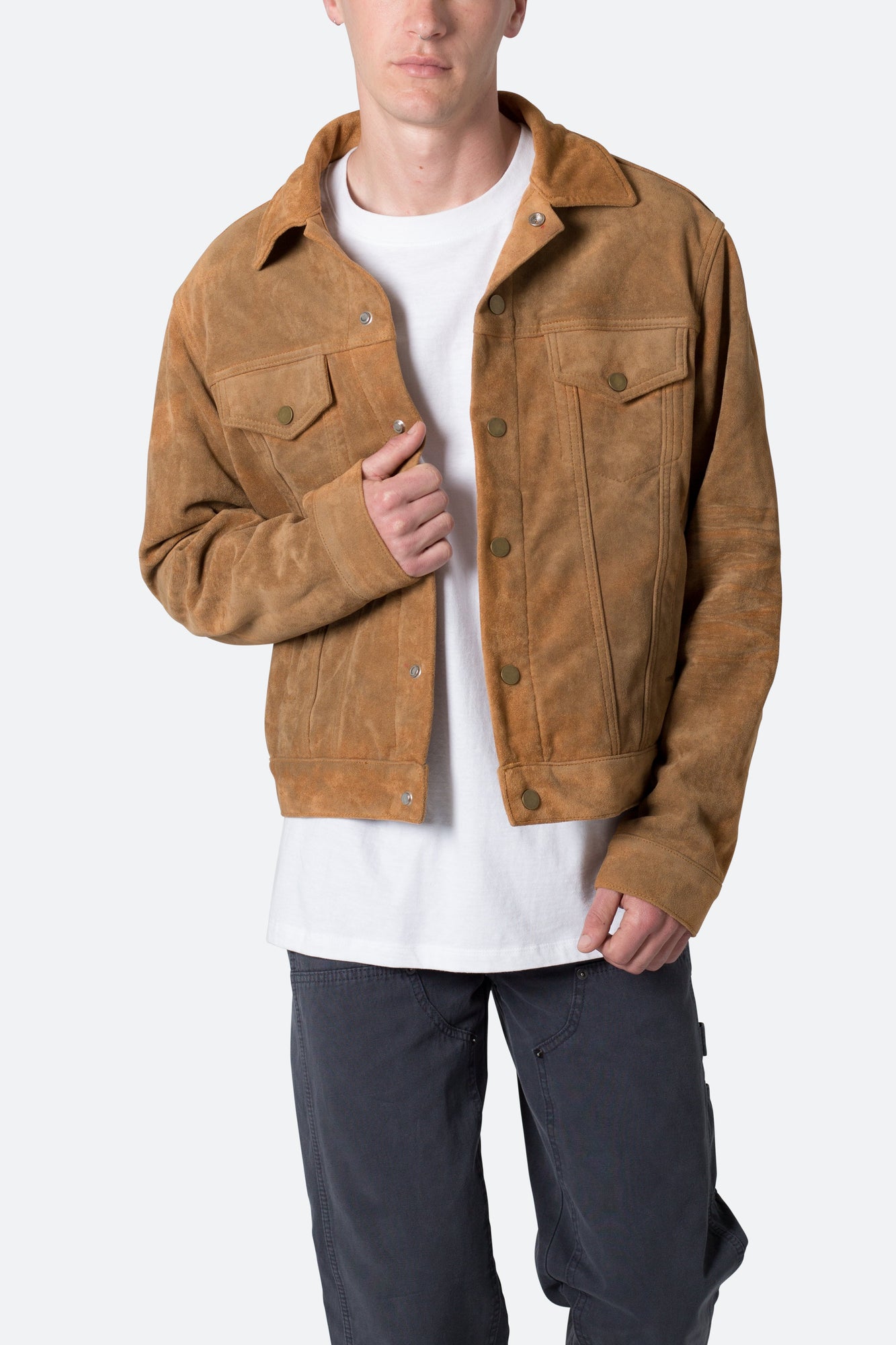 Suede Trucker Jacket | Brown