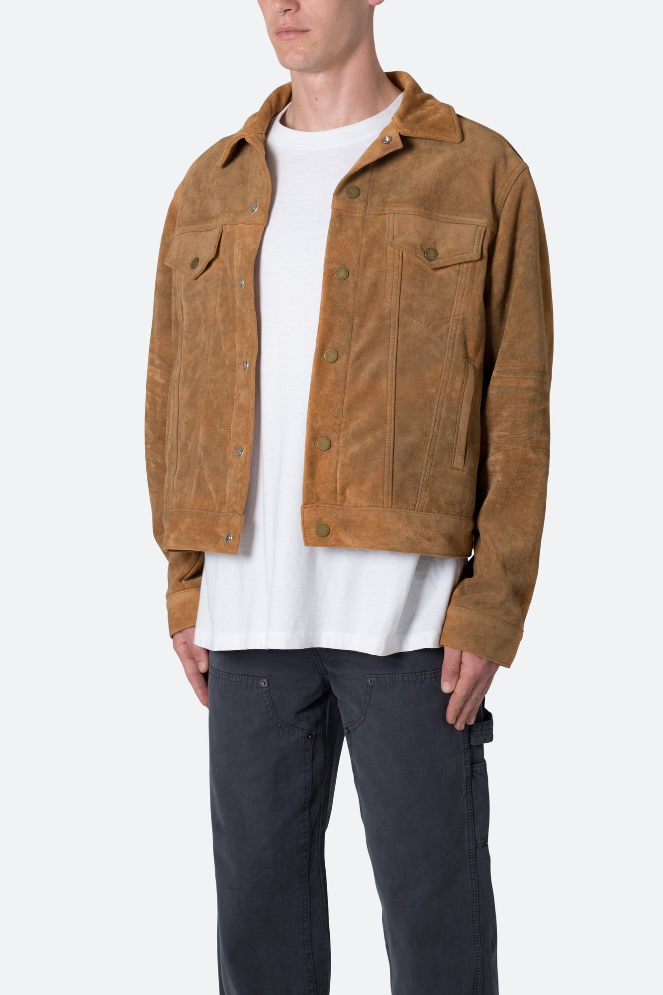 Suede Trucker Jacket | Brown