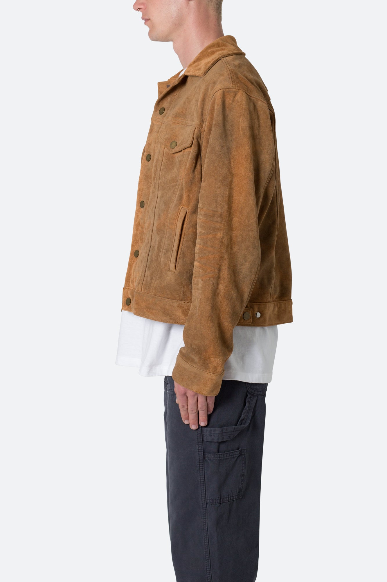 Suede Trucker Jacket | Brown