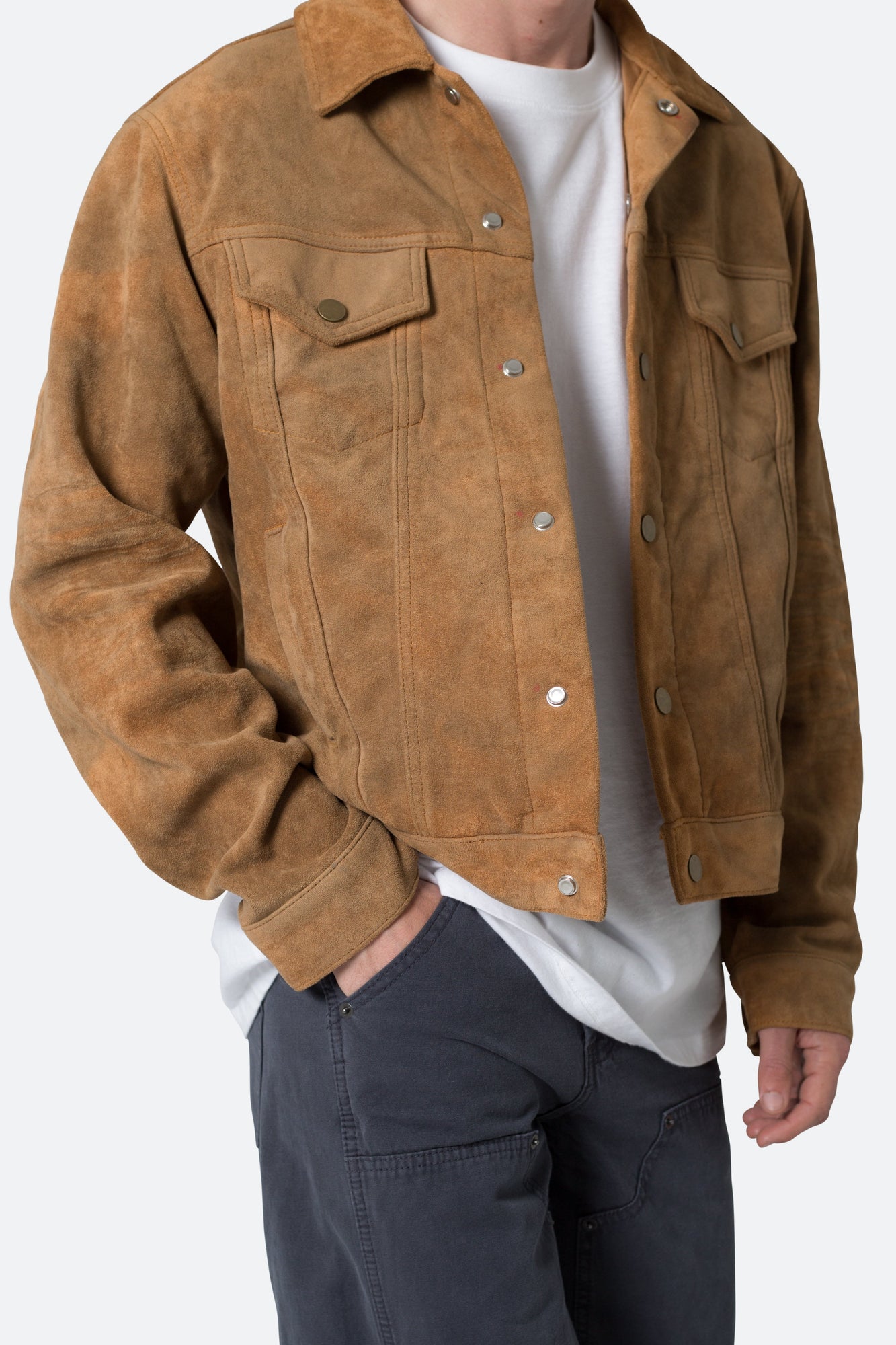 Suede Trucker Jacket | Brown