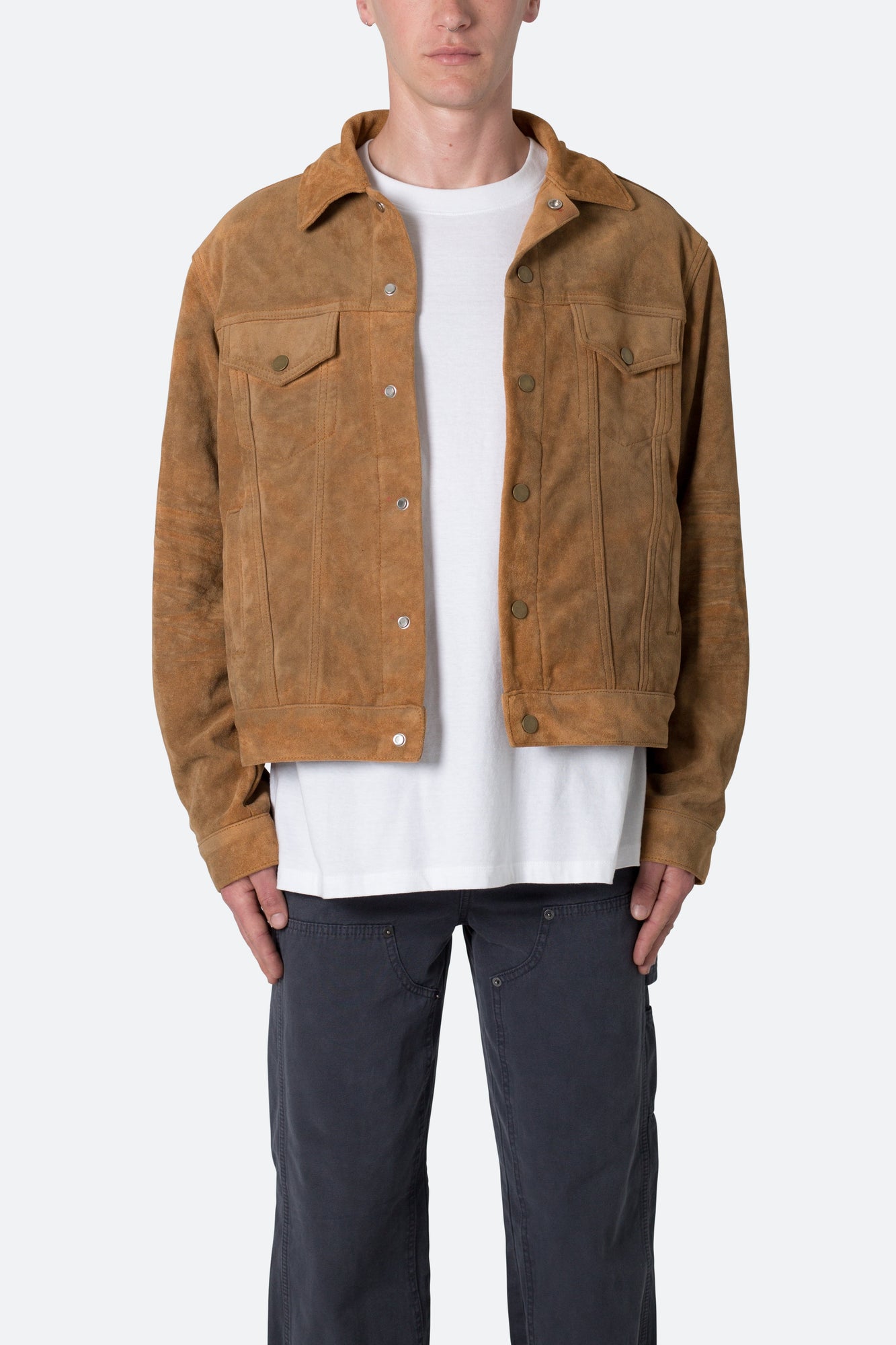 Suede Trucker Jacket | Brown