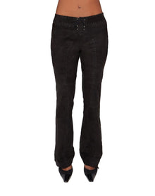 Suede Tie Pants | Black