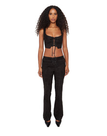 Suede Tie Pants | Black