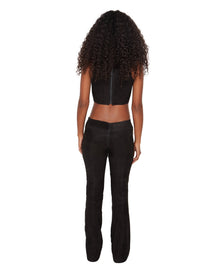 Suede Tie Pants | Black