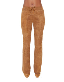 Suede Tie Pants | Camel