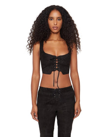 Suede Tie Top | Black
