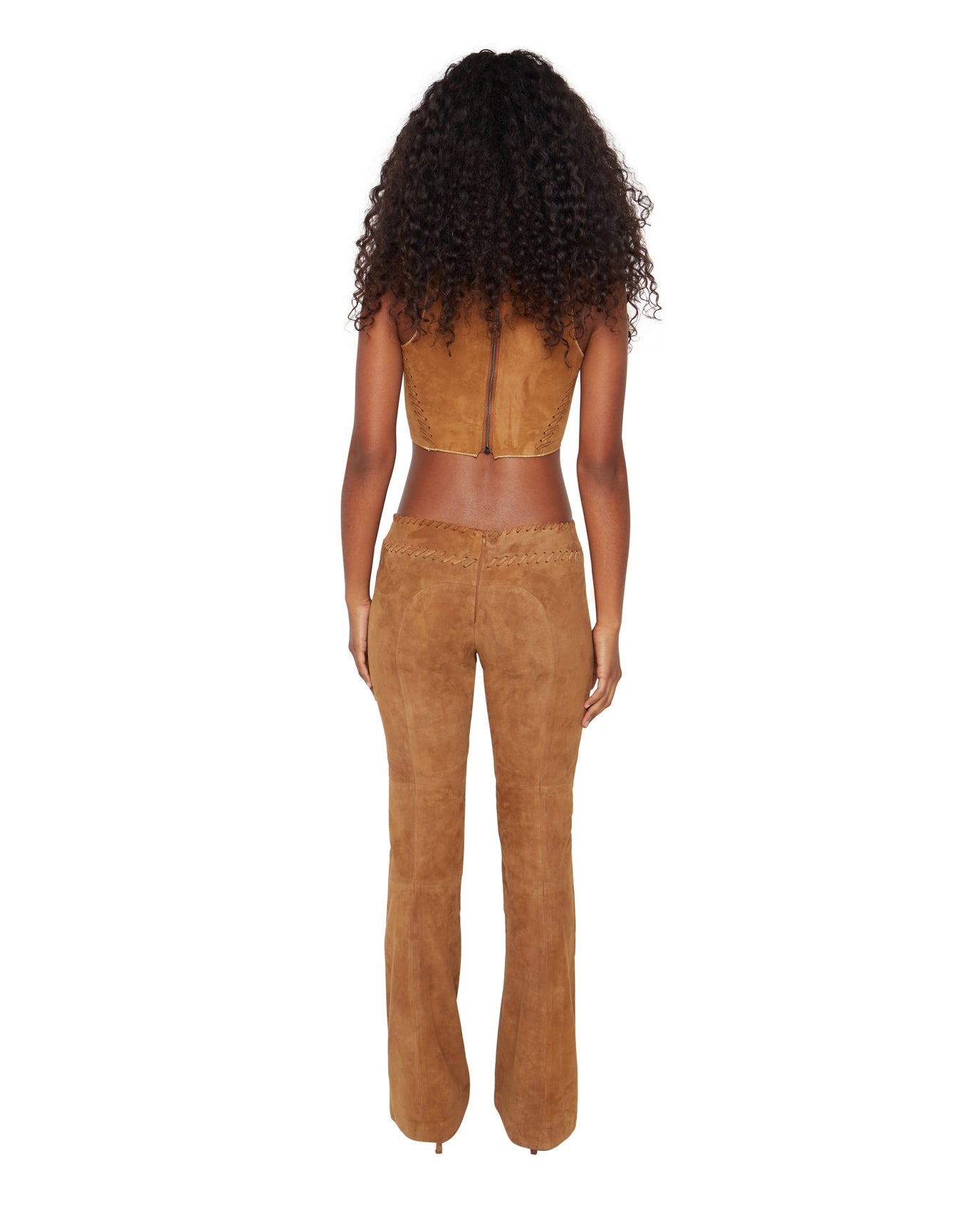 Suede Tie Top | Camel