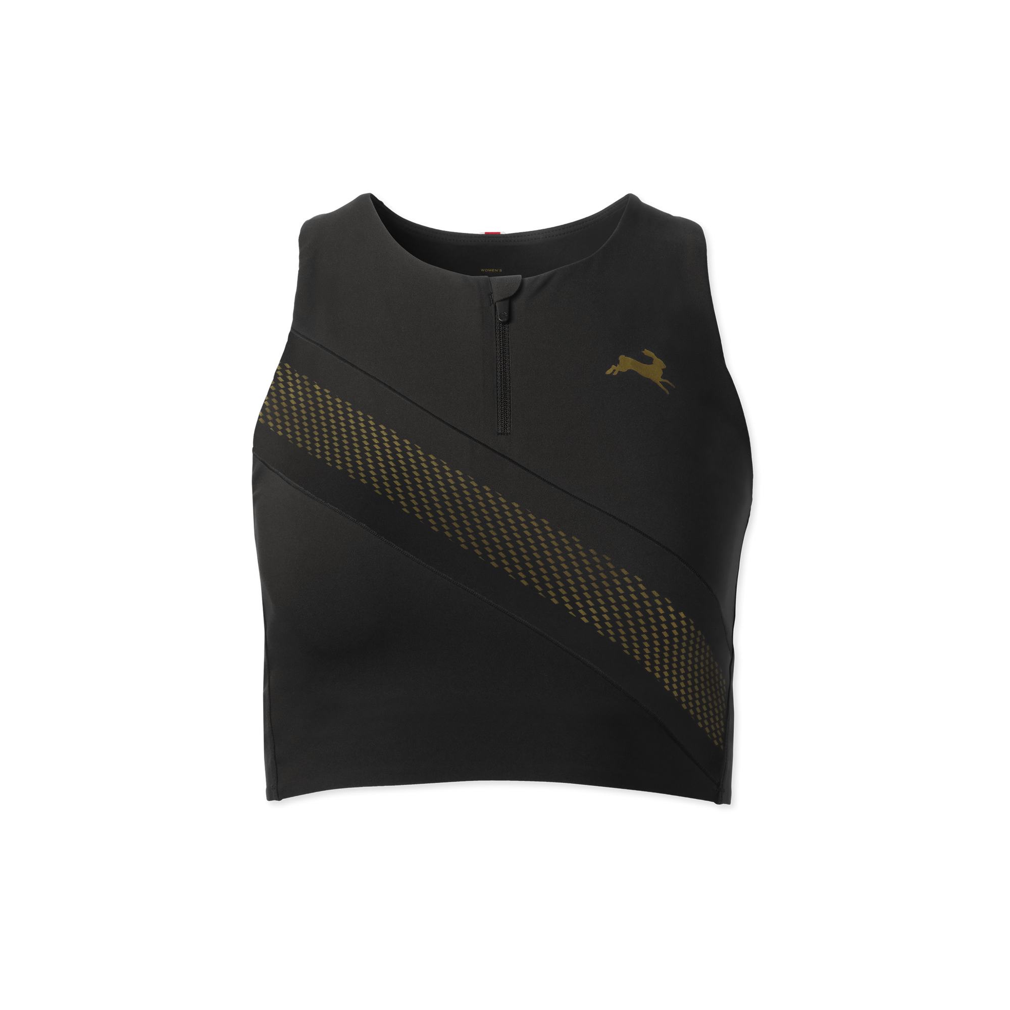 Womens | Strata Zip Bra | Black/Gold