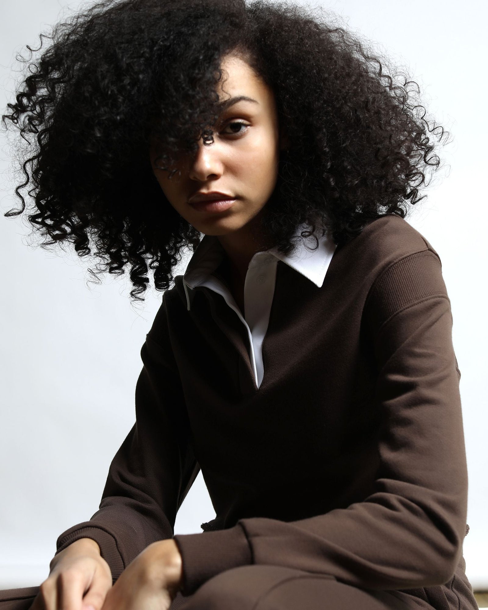 Womens | Sunnyside Terry Crop Top Polo | Umber