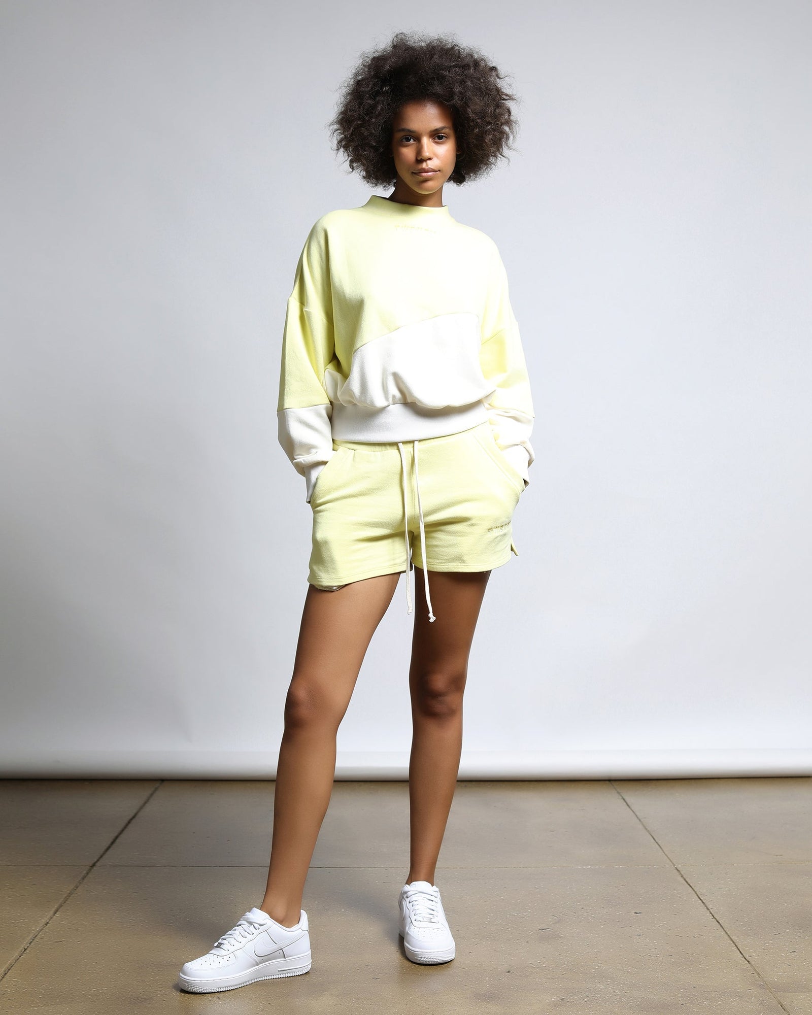 Womens | Sunnyside Terry Reversed Loop Shorts | lemonade