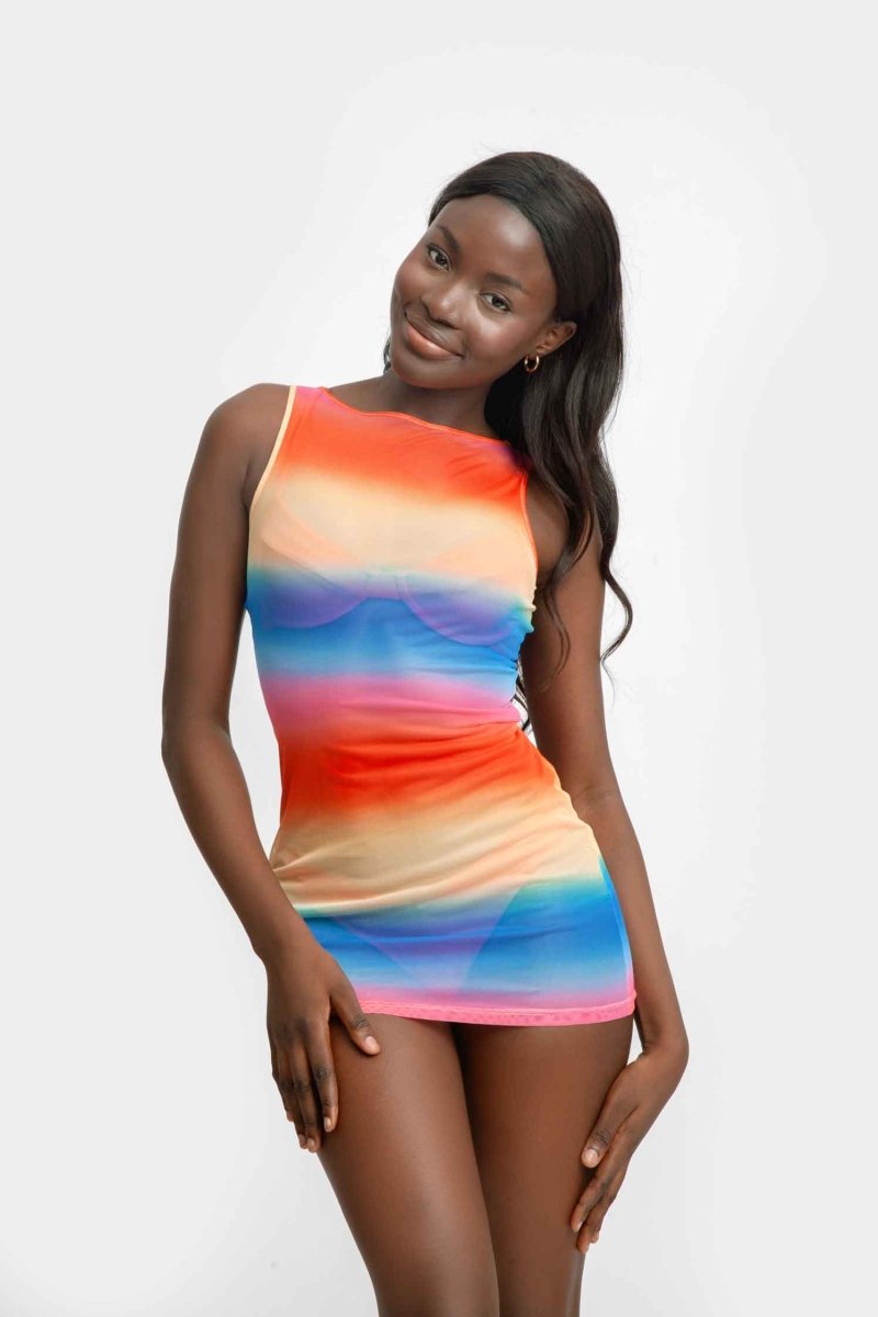 Women | Kiara Mini Mesh Dress | Sunset