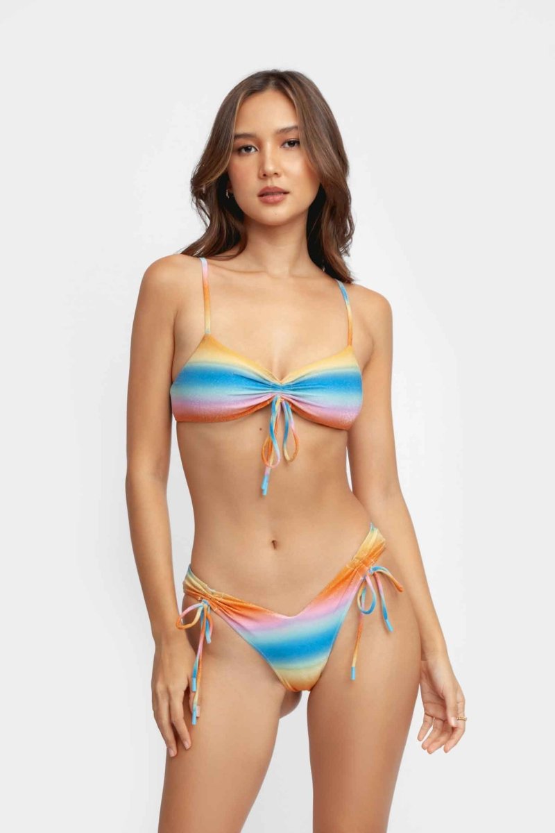 Women | Sophia Ruched Cheeky Bottoms | Sunset Shimmer