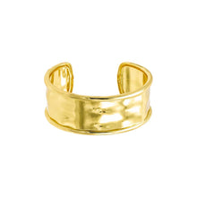 Gold Super Wide Indented Bangle Bracelet - Adina's Jewels