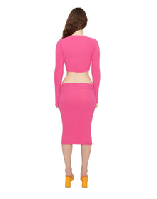 Sweet Knit Midi Skirt | Fuchsia