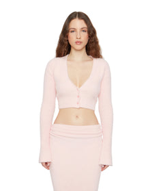Sweet Rib Knit Cardigan | Light Pink