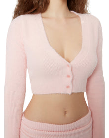 Sweet Rib Knit Cardigan | Light Pink