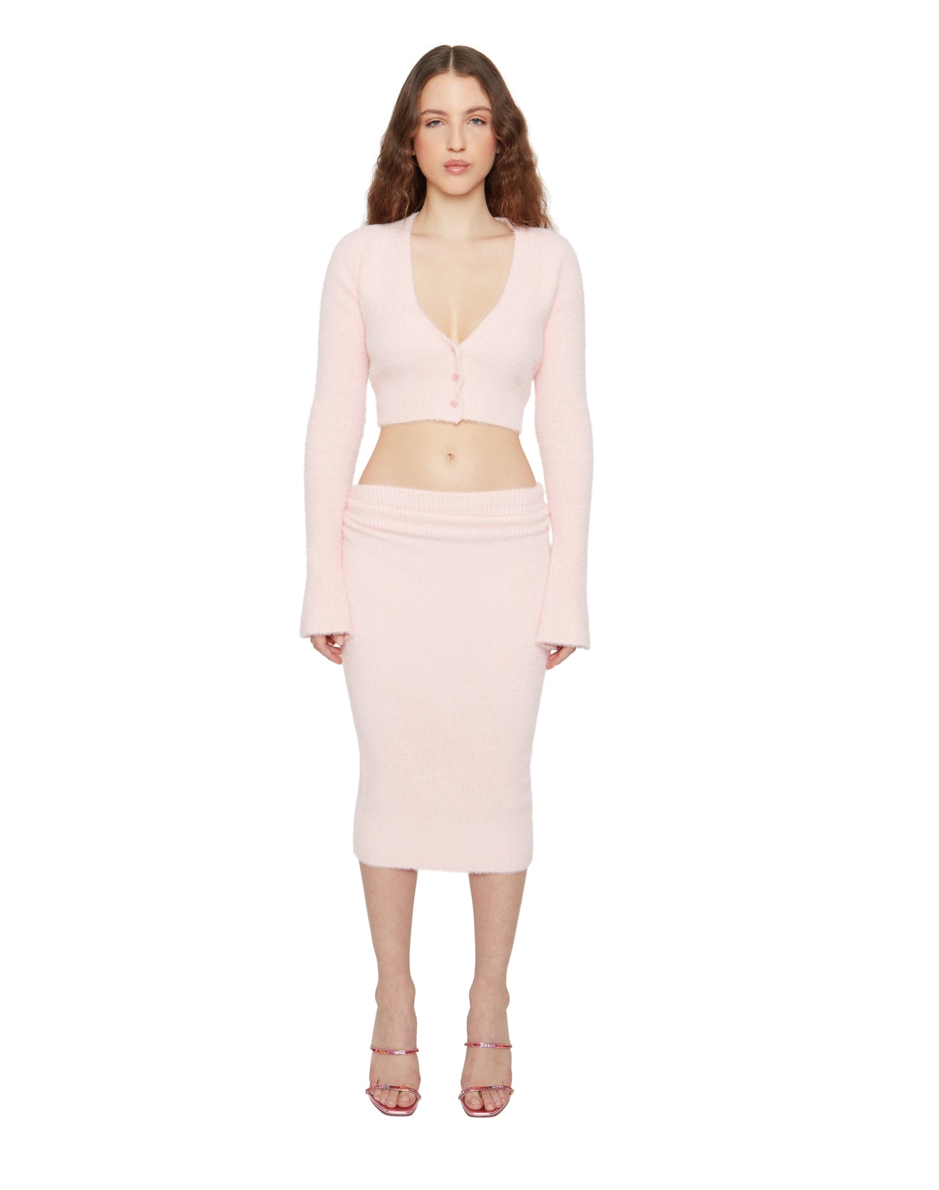 Sweet Rib Knit Cardigan | Light Pink