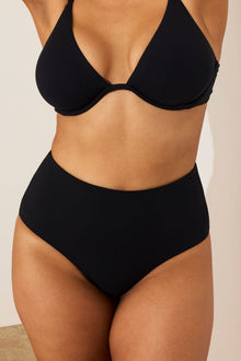 Swim High Waist Bottom | Black