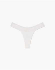 Swiss Dot Mesh Thong | Ivory