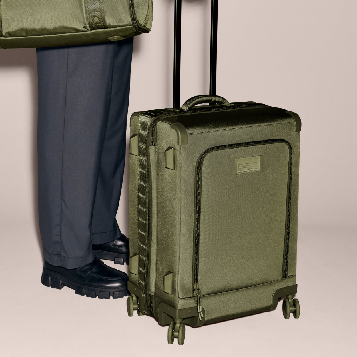 Sydney Checked Luggage | Ash | Recycled 900D Poly | Smaller - 25"