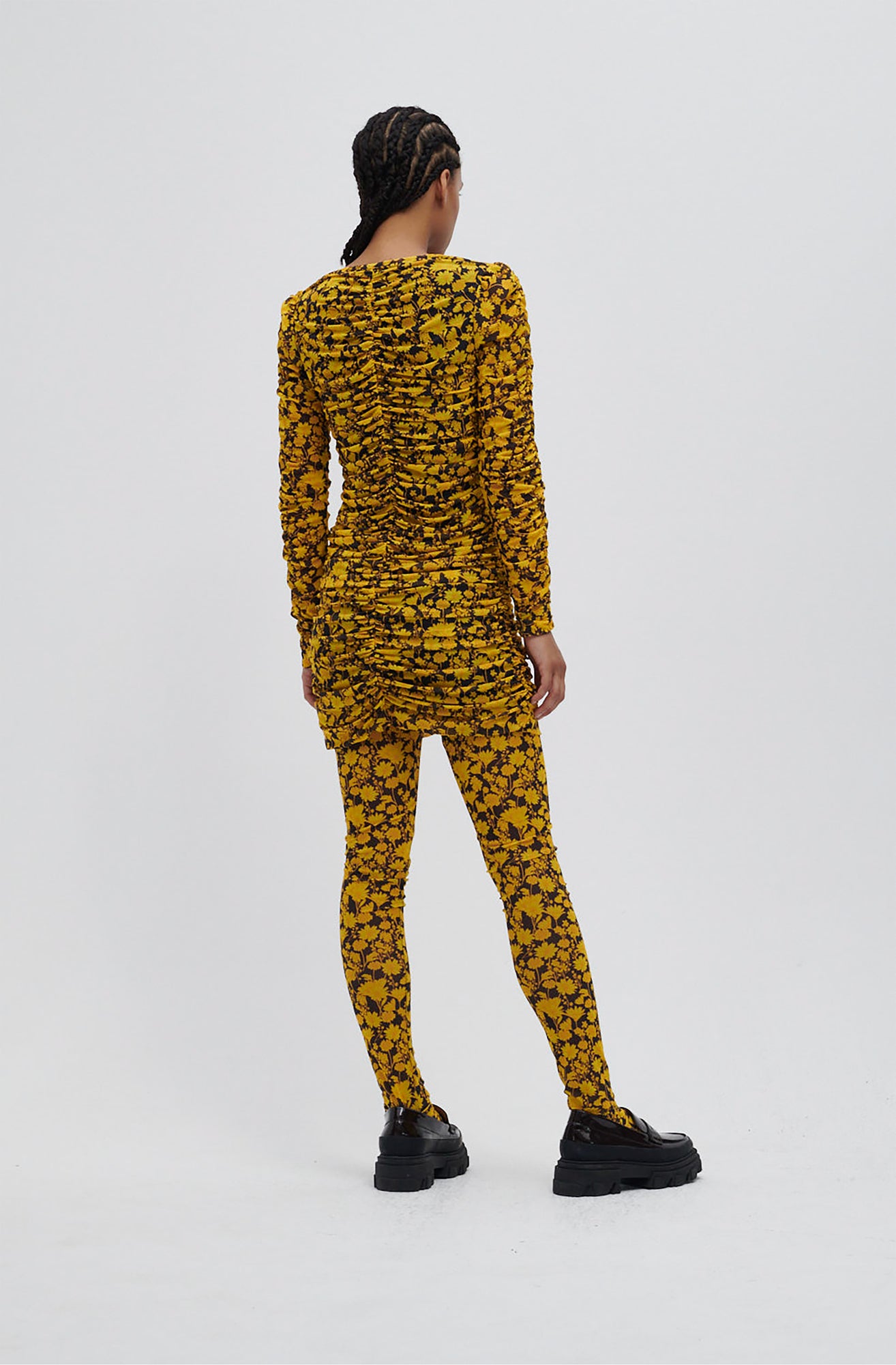 Floral Mesh Leggings | Spectra Yellow