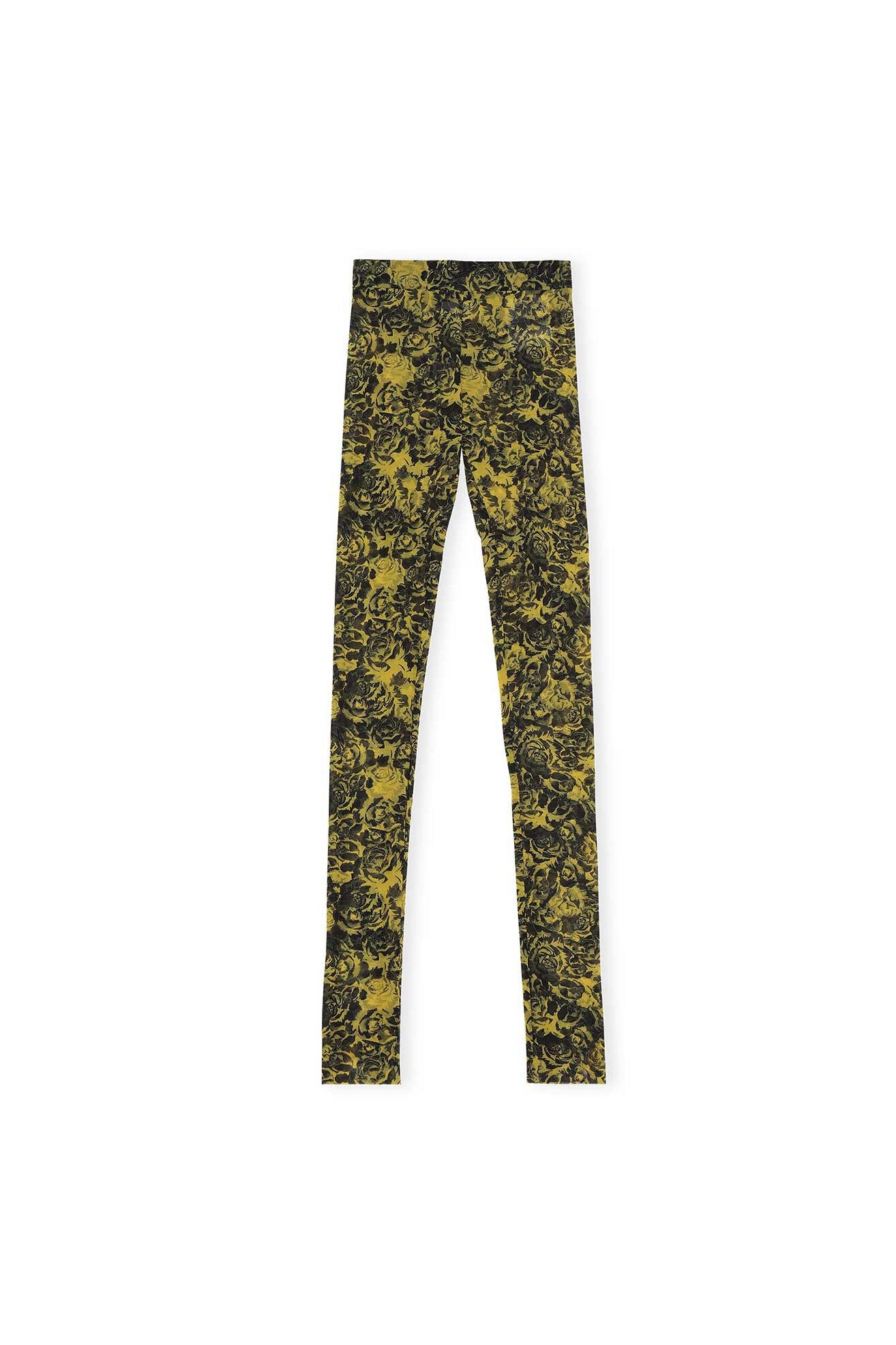Printed Mesh High Waist Slim Leggings | Lemon