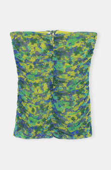 Mesh Ruched Halter Top | Sulphur Spring