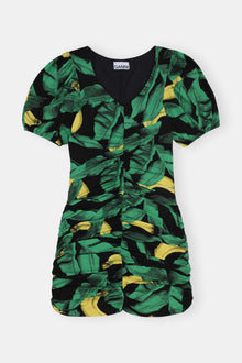 Ruched Mesh Mini Dress | Black